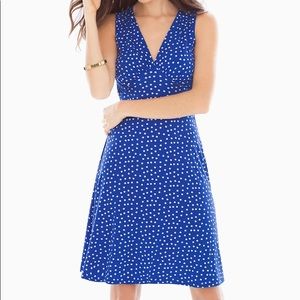 Leota Isabella Dress In Cobalt Confetti Dot - M